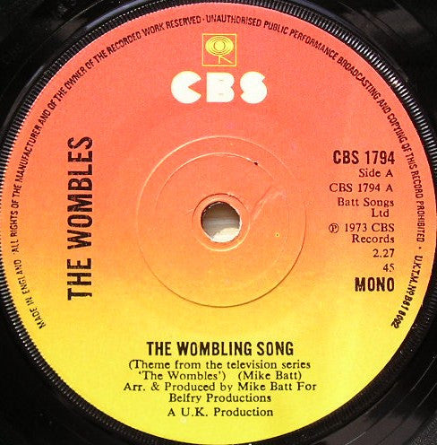 The Wombles : The Wombling Song (7", Single, RE, Sol)