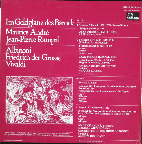 Jean-Pierre Rampal, Maurice André : Im Goldglanz des Barock (LP, Comp, RE)