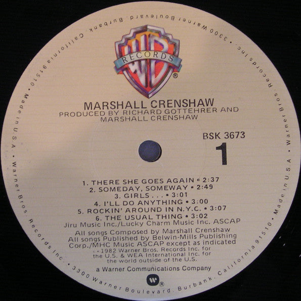 Marshall Crenshaw : Marshall Crenshaw (LP, Album, Win)