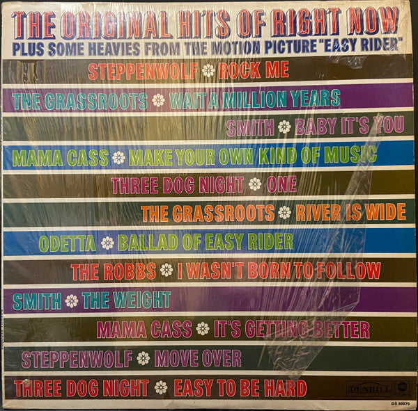 Various : The Original Hits Of Right Now Plus Some Heavies From The Motion Picture "Easy Rider" (LP, Comp)