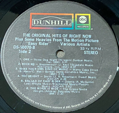 Various : The Original Hits Of Right Now Plus Some Heavies From The Motion Picture "Easy Rider" (LP, Comp)