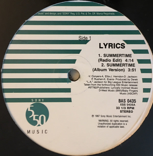 Lyrics (2) : Summertime (12")