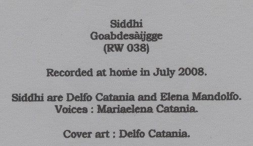 Siddhi : Goabdesàijgge (CDr, MiniAlbum, Ltd, Pap)