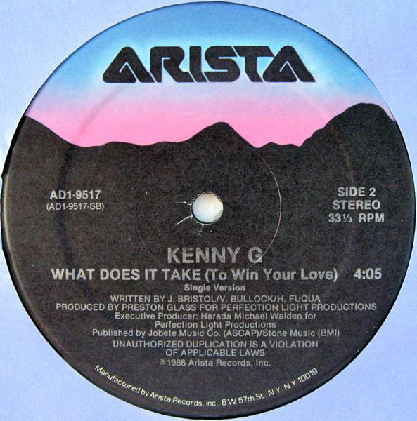 Kenny G (2) : What Does It Take (To Win Your Love) (12")