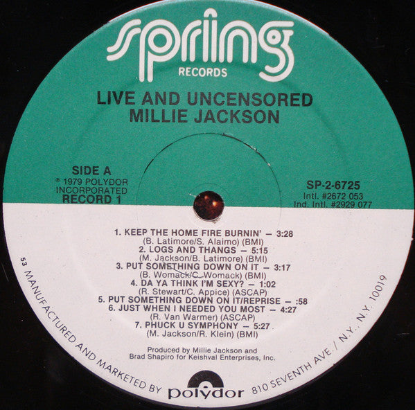 Millie Jackson : Live And Uncensored (2xLP, Kee)