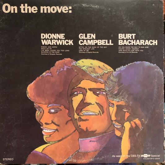 Dionne Warwick, Glen Campbell, Burt Bacharach : On The Move (LP, Album, Comp, Los)