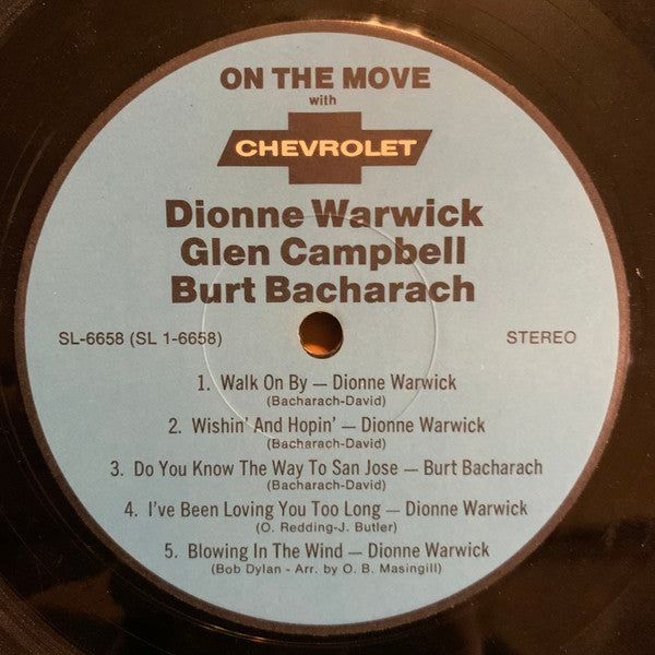 Dionne Warwick, Glen Campbell, Burt Bacharach : On The Move (LP, Album, Comp, Los)