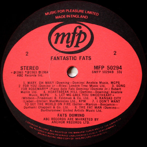 Fats Domino : Fantastic Fats (LP, Comp, RE)