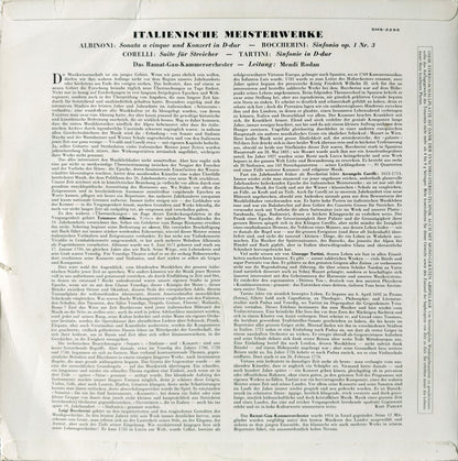 The Ramat-Gan Chamber Orchestra ; Tomaso Albinoni • Luigi Boccherini • Arcangelo Corelli • Giuseppe Tartini : Italienische Meisterwerke  (LP)