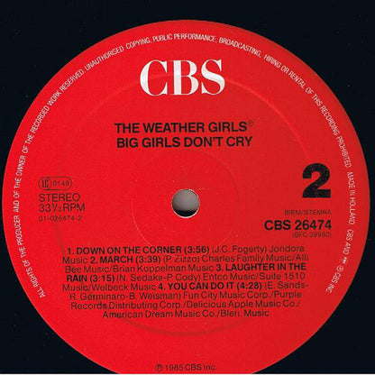 The Weather Girls : Big Girls Don't Cry (LP, Album)