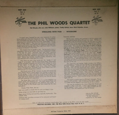 The Phil Woods Quartet : Strollin' With Pam (7", EP)