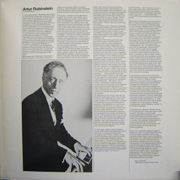 Franz Schubert • Robert Schumann, Frédéric Chopin • Johannes Brahms • Franz Liszt, Claude Debussy • Maurice Ravel, Isaac Albéniz, Sergei Vasilyevich Rachmaninoff, Arthur Rubinstein : Artur Rubinstein (2xLP, Comp, Mono, RE, RM)