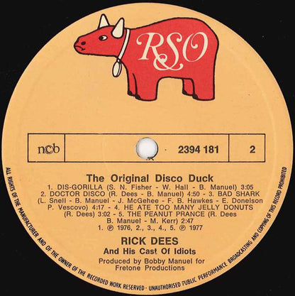 Rick Dees & His Cast Of Idiots : Disco Duck (LP, Album)