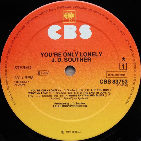 John David Souther : You're Only Lonely (LP, Album)