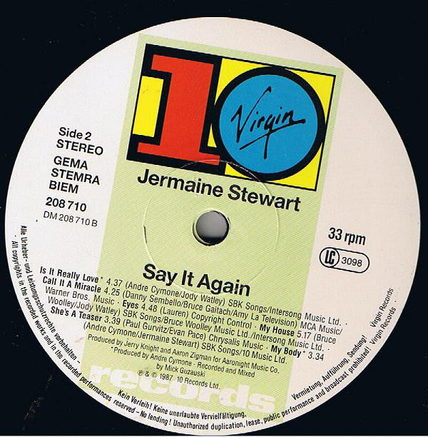 Jermaine Stewart : Say It Again (LP, Album)