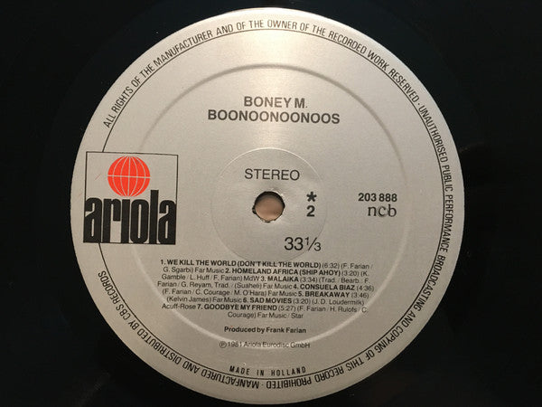 Boney M. : Boonoonoonoos (LP, Album, Hal)