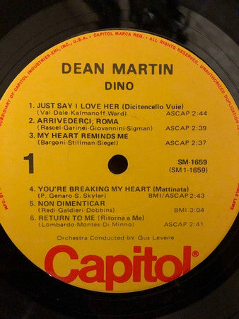 Dean Martin : Dino: Italian Love Songs (LP, Album, RE, Jac)