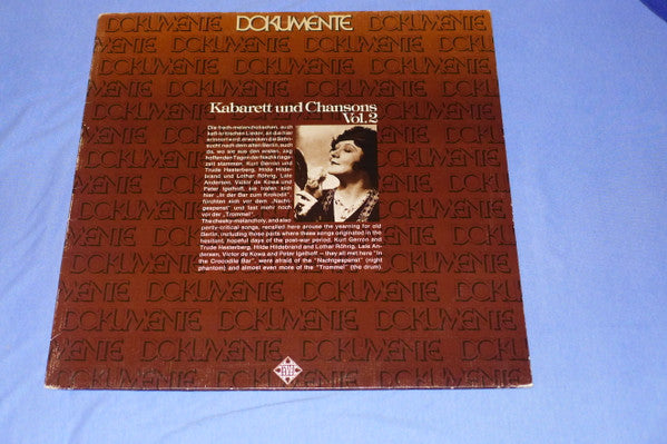 Various : Dokumente - (Kabarett Und Chansons Vol.2) (LP, Comp)