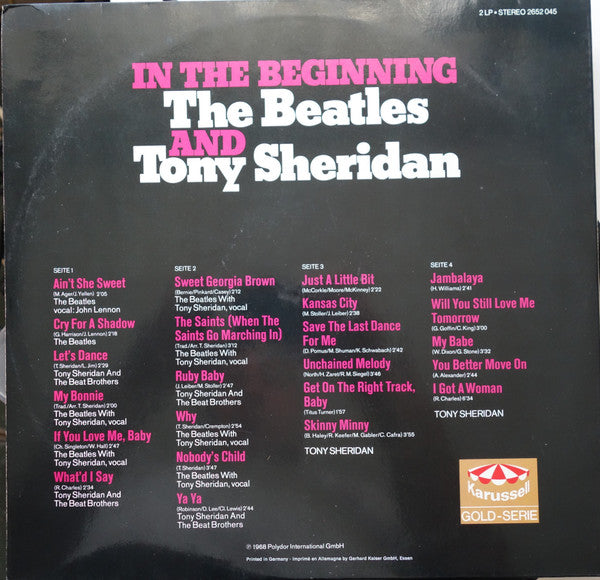 The Beatles And Tony Sheridan : In The Beginning (2xLP, Comp, RP)