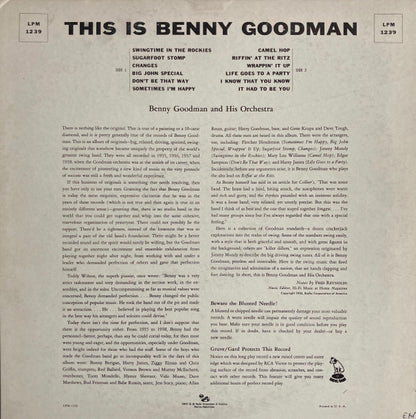 Benny Goodman And His Orchestra : This Is Benny Goodman And His Orchestra (LP, Album, Mono)