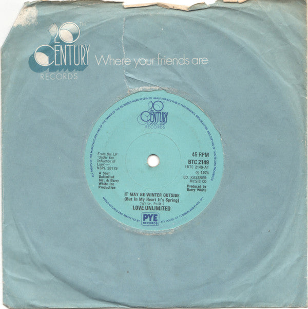 Love Unlimited : It May Be Winter Outside (But In My Heart It's Spring) (7", Single, Sol)