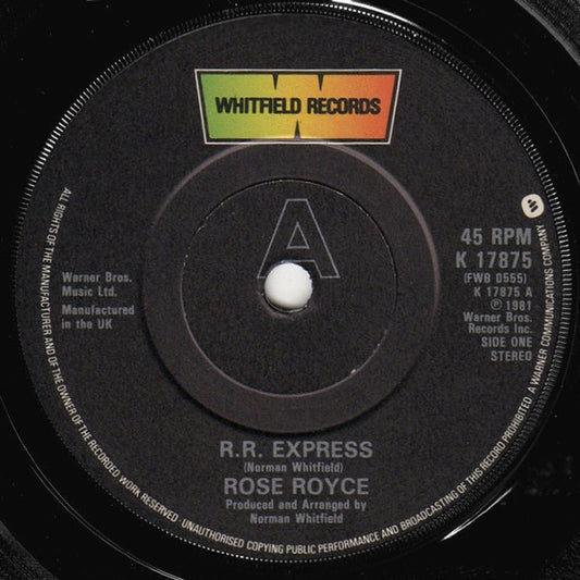 Rose Royce : R.R. Express (7", Single)