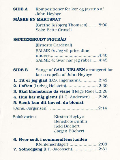 John Høybye / Lars Brogaard, Bo Stief, Aage Tanggaard Og Tritonus (9) : Måske En Martsnat - Og Andre Kompositioner Og Arrangementer For Kor Af John Høybye (LP, Album)