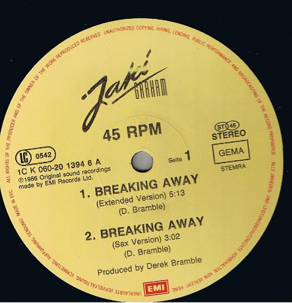 Jaki Graham : Breaking Away (12")