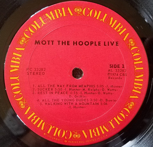 Mott The Hoople : Mott The Hoople Live (LP, Album, San)