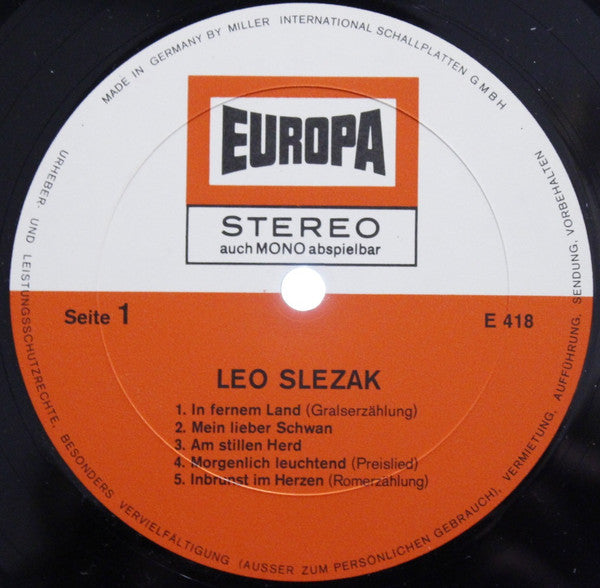 Leo Slezak : Leo Slezak (LP, Comp)