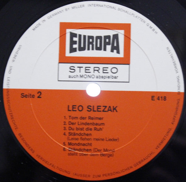 Leo Slezak : Leo Slezak (LP, Comp)