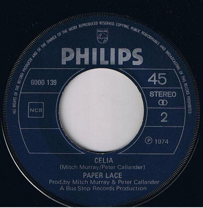 Paper Lace : Billy - Don't Be A Hero / Celia (7", Single)