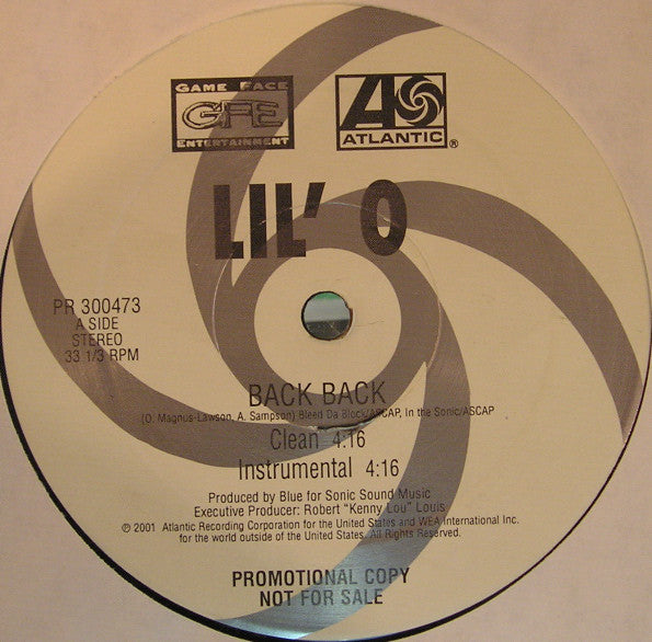 Lil' O : Back Back (12", Promo)