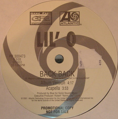 Lil' O : Back Back (12", Promo)