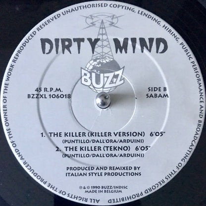 Dirty Mind : The Killer (12")