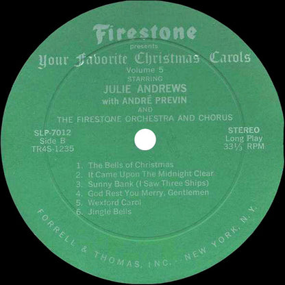 Julie Andrews With André Previn And The Firestone Orchestra And Chorus : Your Favorite Christmas Carols Volume 5 (LP, Album, Roc)