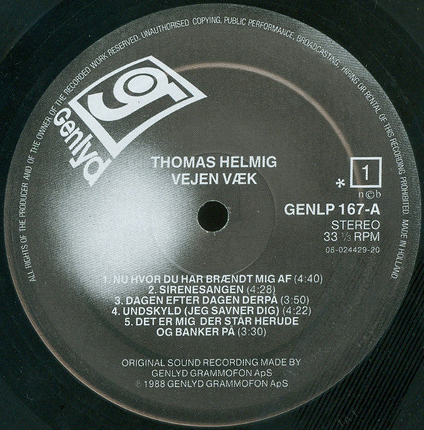 Thomas Helmig : Vejen Væk (LP, Album)