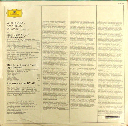 Wolfgang Amadeus Mozart, Chor Des Bayerischen Rundfunks Und Symphonie-Orchester Des Bayerischen Rundfunks, Rafael Kubelik : Krönungsmesse - Coronation - Missa Brevis - Ave Verum (LP, Album)