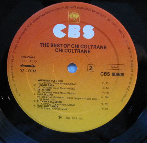 Chi Coltrane : The Best Of Chi Coltrane (LP, Comp)