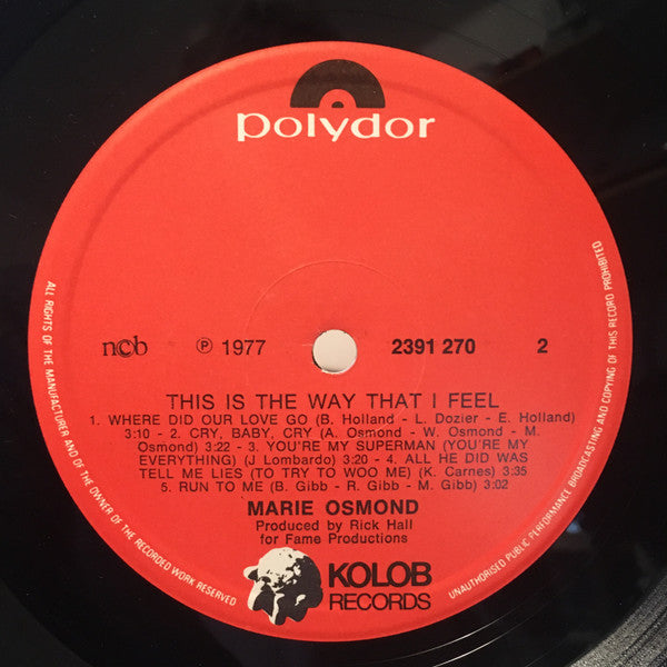 Marie Osmond : This Is The Way That I Feel (LP, Album)