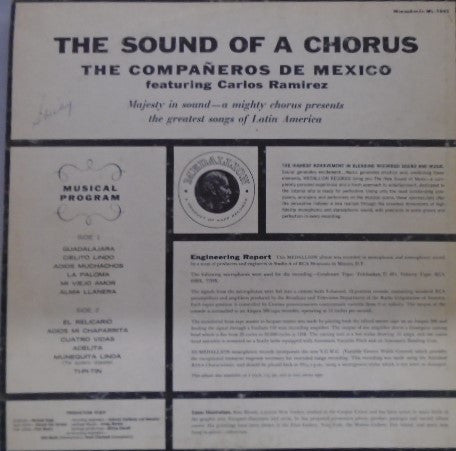 The Compañeros De Mexico Featuring Carlos Julio Ramirez : The Sound Of A Chorus (LP, Album, Mono)