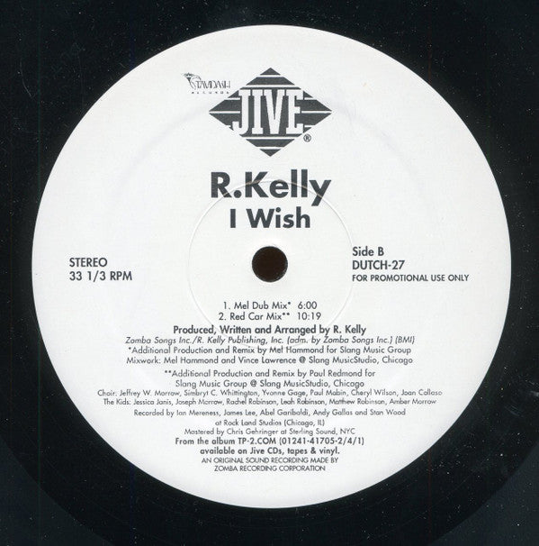 R. Kelly : I Wish (Dance Mixes) (12", Promo)