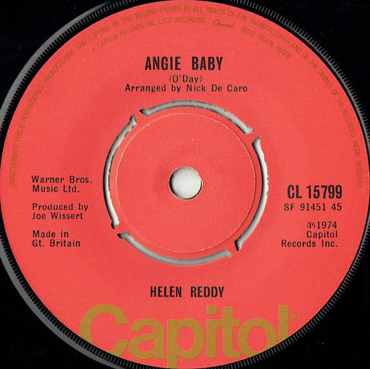 Helen Reddy : Angie Baby (7", Single)