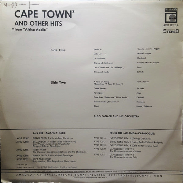 Orchestra Aldo Pagani : Cape Town* And Other Hits *) From „Africa Addio“ (LP, Album)