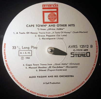 Orchestra Aldo Pagani : Cape Town* And Other Hits *) From „Africa Addio“ (LP, Album)