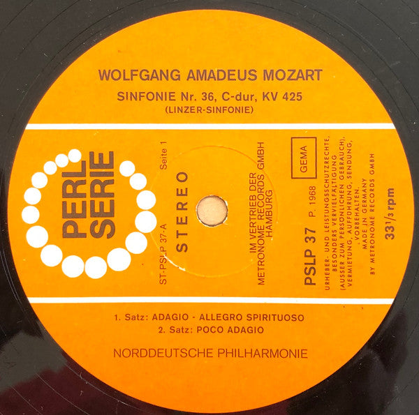 Wolfgang Amadeus Mozart, Norddeutsche Philharmonie : Sinfonie Nr. 36  C-dur, KV 425 "Linzer Sinfonie" (LP)