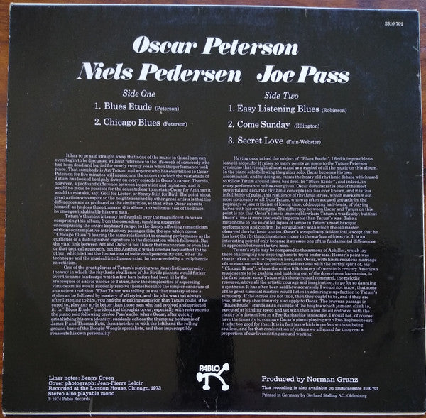 The Oscar Peterson Trio : The Trio (LP, Album)