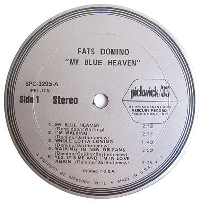 Fats Domino : My Blue Heaven (LP, Album, RE)