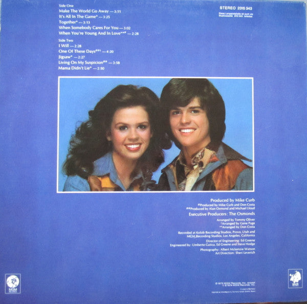 Donny & Marie Osmond : Make The World Go Away (LP, Album)