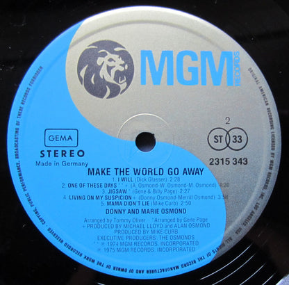 Donny & Marie Osmond : Make The World Go Away (LP, Album)